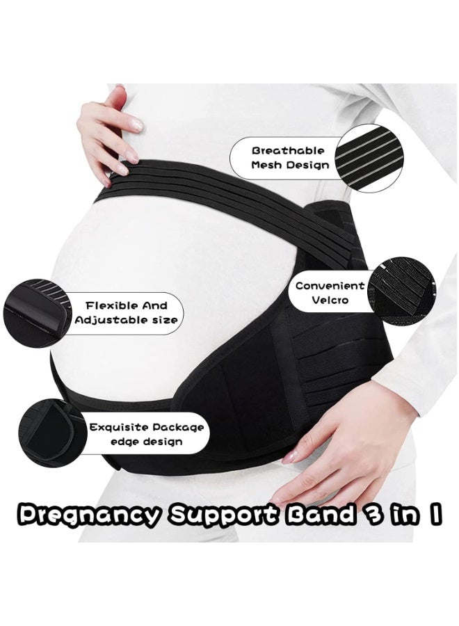 Belly Support Belt Pregnancy Support Belt Back, Belly Band, Breathable Belly Support Brace for Abdomen, Pelvis, Waist Back Pain, Adjustable 3-in-1 Maternity Belt for All Stages of Pregnancy - Image 2