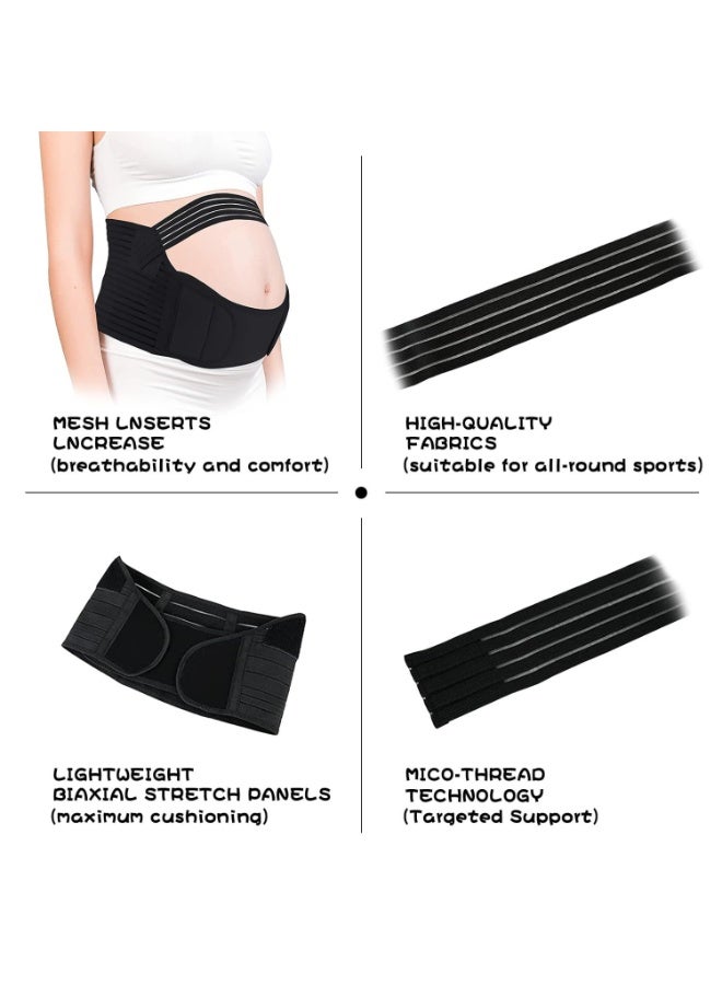 Belly Support Belt Pregnancy Support Belt Back, Belly Band, Breathable Belly Support Brace for Abdomen, Pelvis, Waist Back Pain, Adjustable 3-in-1 Maternity Belt for All Stages of Pregnancy - Image 3