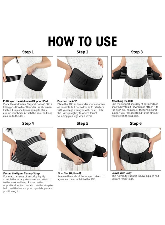 Belly Support Belt Pregnancy Support Belt Back, Belly Band, Breathable Belly Support Brace for Abdomen, Pelvis, Waist Back Pain, Adjustable 3-in-1 Maternity Belt for All Stages of Pregnancy - Image 4