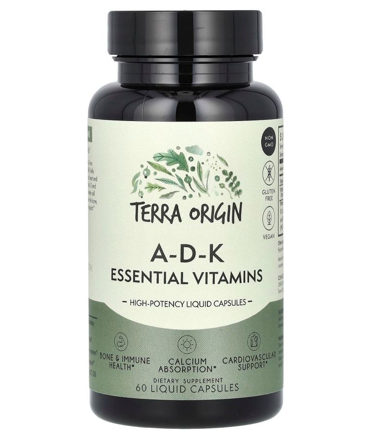 Terra Origin A-D-K Essential Vitamins 60 Liquid Capsules
