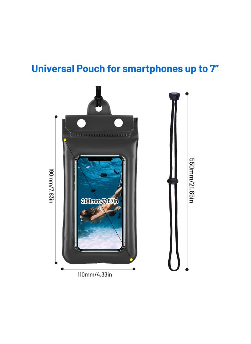 Generic - Waterproof Phone Pouch, Triple protection, Floating Phone Dry Bag, Waterproof Cellphone Case Up to 7" with Lanyard, for 14 13 12 11 Pro MAX/XS/XS MAX/XR/X, S22/S21/S10 Pixel/OnePlus - Image 1