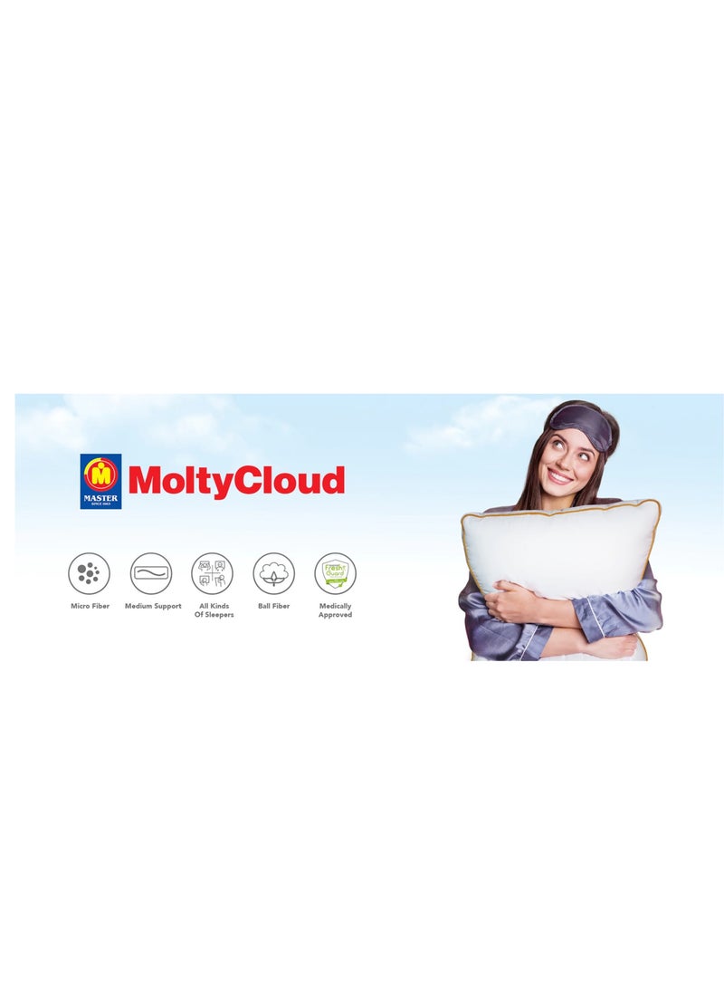 MoltyFoam Master MoltyFoam MoltyCloud Pillow Standard Size Extra Soft Pillowcases Easy Care Pillow for Sleeping Pillow for Neck Shoulder  - Image 2