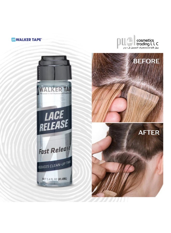 Walker Tape® Lace Release Adhesive Remover 1.4oz – Alcohol-Based Hair System Cleaner for Wigs, Toupees & Mesh Systems – Gentle on Skin, Residue-Free Removal, Professional Wig Care Solution – Safely Removes Lace Wig Tape Adhesive from Delicate Hairpieces & Hair Extensions, Wig Glue Remover Dab - Image 4