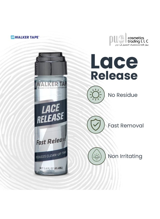 Walker Tape® Lace Release Adhesive Remover 1.4oz – Alcohol-Based Hair System Cleaner for Wigs, Toupees & Mesh Systems – Gentle on Skin, Residue-Free Removal, Professional Wig Care Solution – Safely Removes Lace Wig Tape Adhesive from Delicate Hairpieces & Hair Extensions, Wig Glue Remover Dab - Image 2