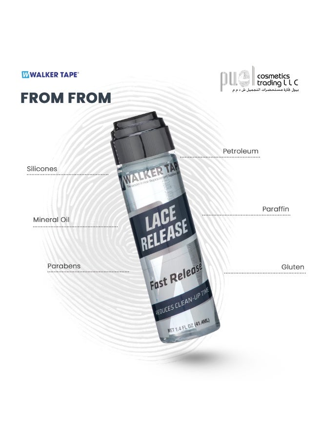 Walker Tape® Lace Release Adhesive Remover 1.4oz – Alcohol-Based Hair System Cleaner for Wigs, Toupees & Mesh Systems – Gentle on Skin, Residue-Free Removal, Professional Wig Care Solution – Safely Removes Lace Wig Tape Adhesive from Delicate Hairpieces & Hair Extensions, Wig Glue Remover Dab - Image 5