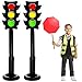 Oitnlaughter 2Pcs 59Inch Jumbo PVC Stop Light Balloons Inflatable Traffic Light Balloons Race Car Party Decor Traffic Signal Stoplight Balloon Kit for Race Car Theme Birthday Party Baby Shower Back to School Decor - Image 2