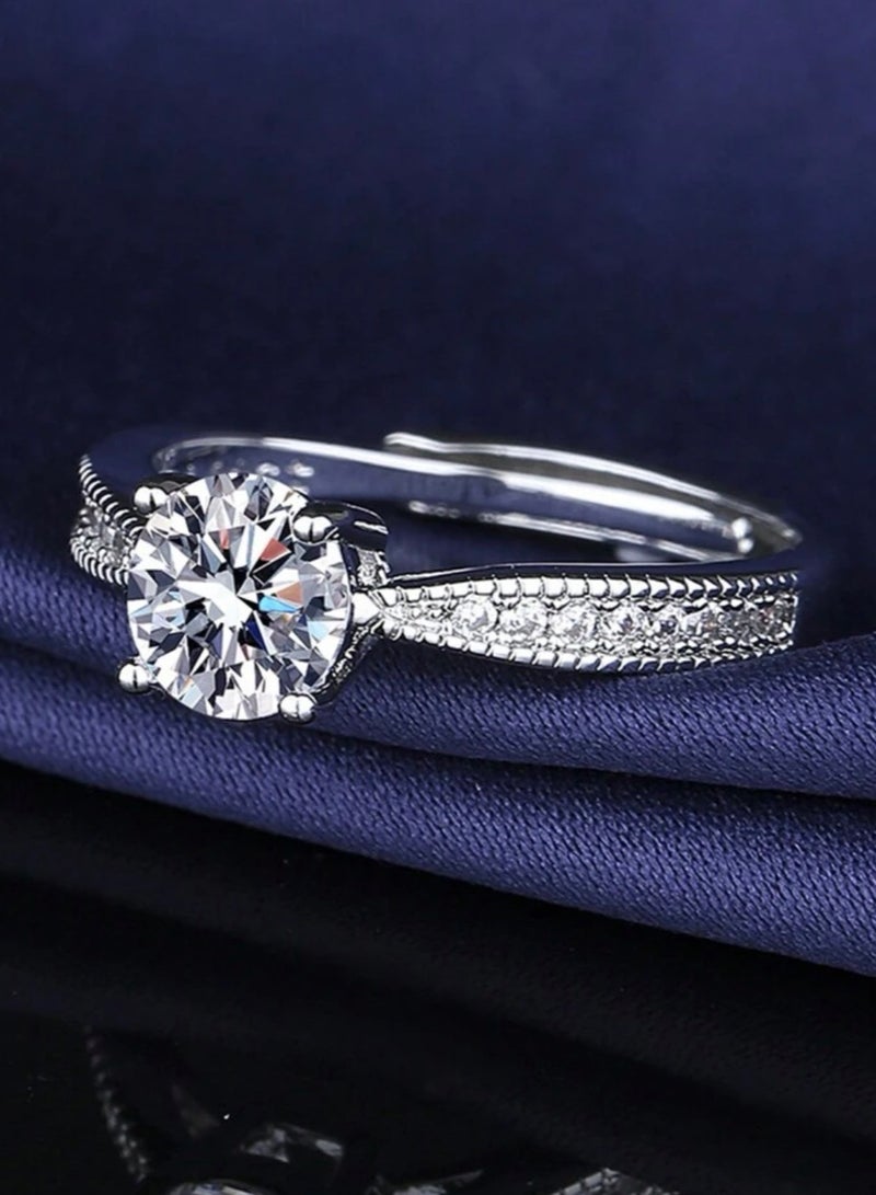 Equal Stainless Steel Silver Ring For Women One Size - Image 1