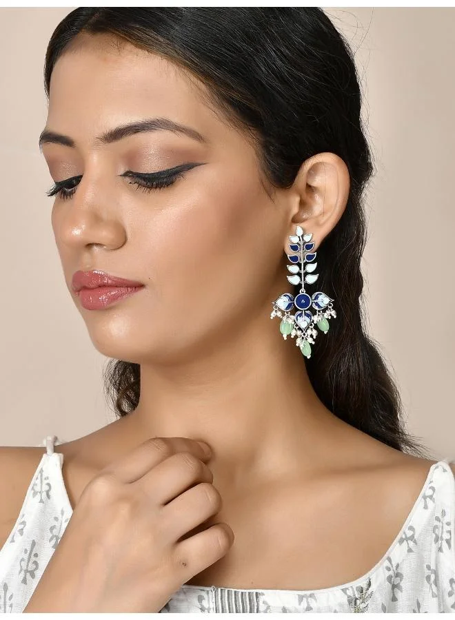 VOYLLA Bagh E Fiza Leaves Long Drop Earrings