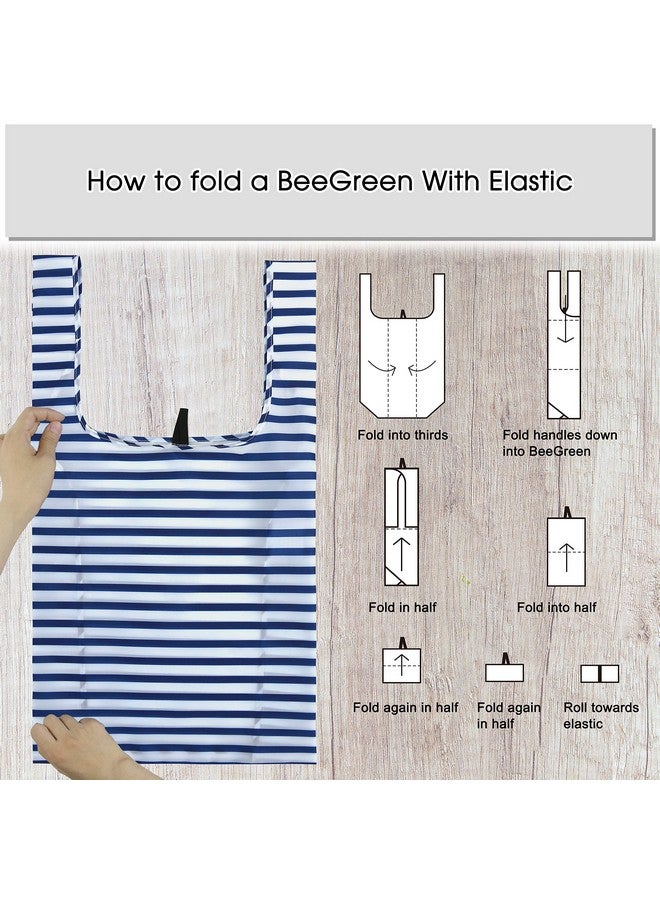 BeeGreen Reusable Grocery Shopping Bags Groceries Totes 12 Pack 50LBS Foldable Fashion Bags w small bag Geometry Large Grocery Bags w handles Bulk Washable Heavy Duty Polyester Fabric Cloth - Image 4