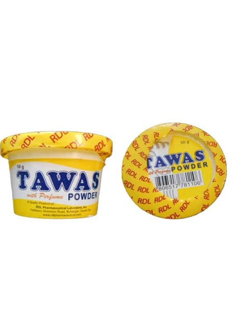 Snow White Tawas Powder for Remove Bad Odors 50g Yellow 2Pcs