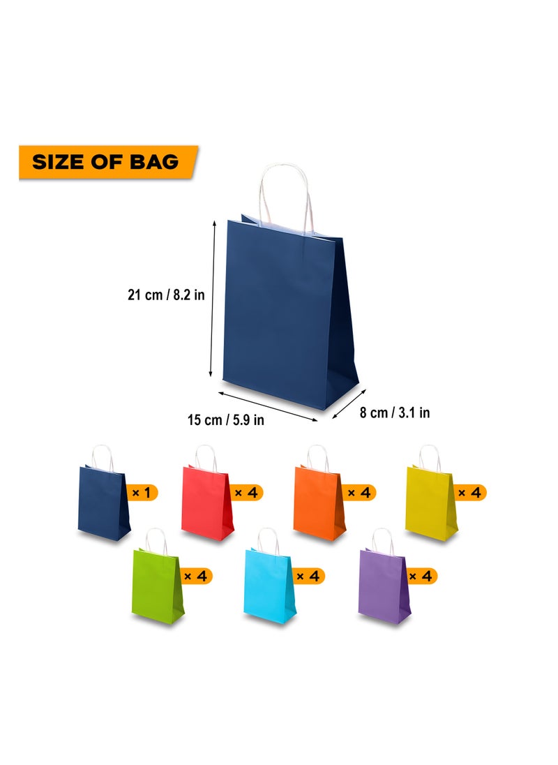 HM2A Gift Bags, Small Paper Bags 25-piece Set: 15x21x8 Cm Gift Bag, Small Bag Set, Kraft Paper Bags For Gifts, Goodie Bags  - Image 2
