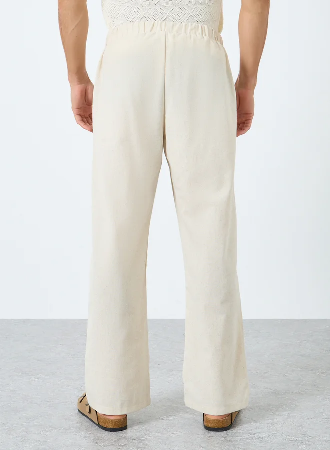 تايك تو Take Two Solid Relaxed Fit Pants with Drawstring