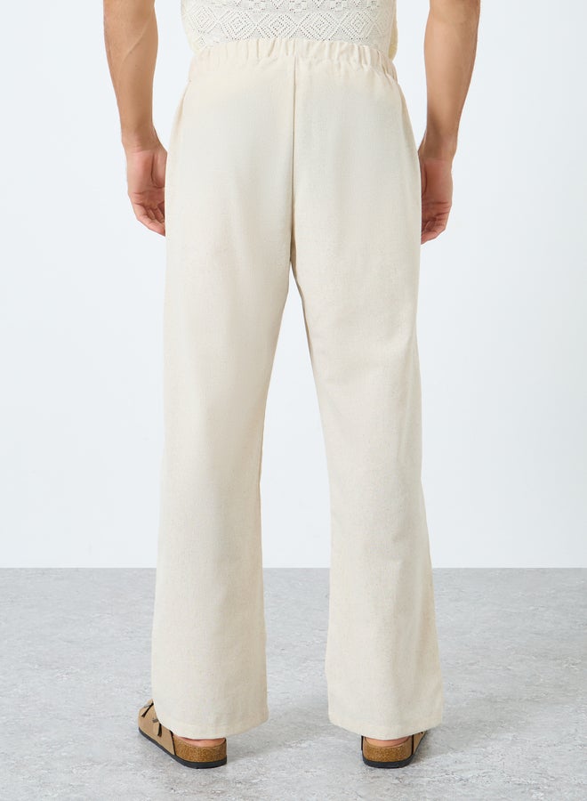Take Two Styli Solid Relaxed Fit Pants with Drawstring - Image 4