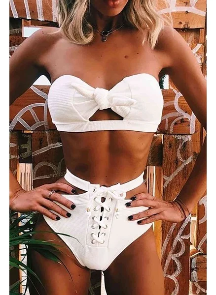 Angelsin Special Design Bikini Set White