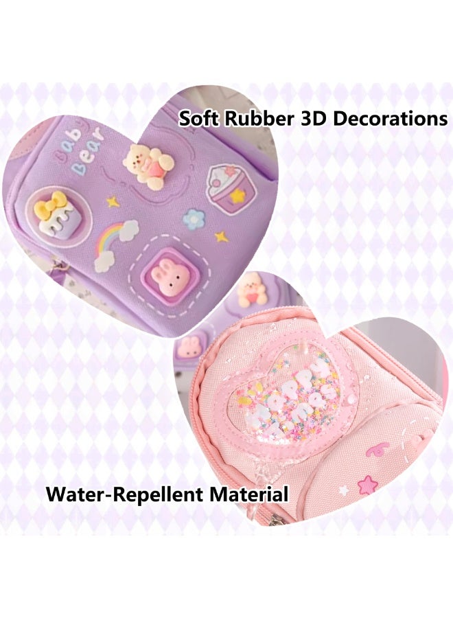 مقلمة كبيرة السعة مع مقصورات للأطفال الصبيان والبنات، منظم أدوات مكتبية لطيف مع مقبض، مقلمة محمولة وحقيبة أقلام للمدرسة والمستلزمات المكتبية - Image 5