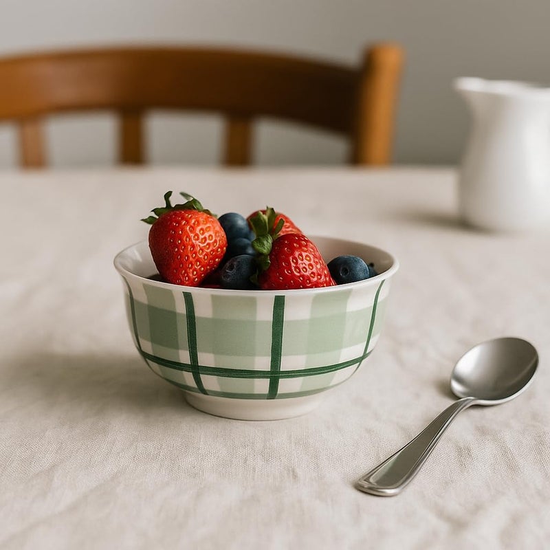 BS B&S Picnic Pad Print Porcelain Cereal Bowl Set of 4 - Image 4