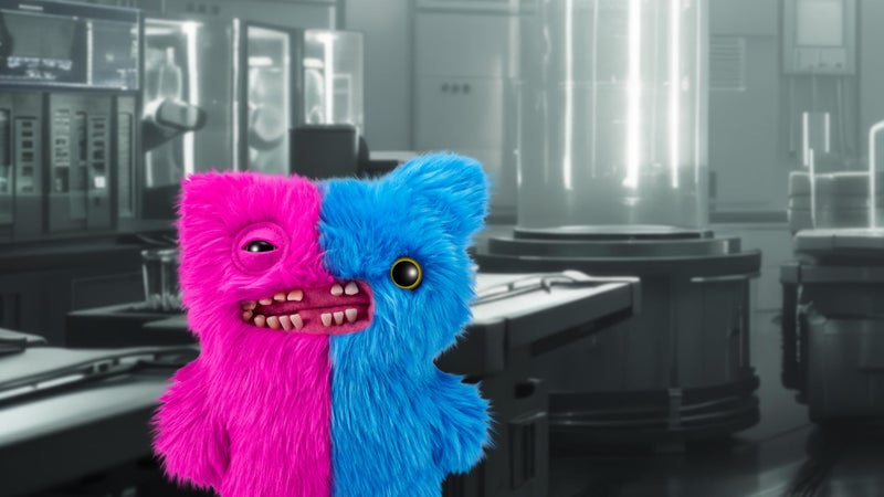 Fuggler ZURU Misfit Monsters 9" Series 1 Funny Ugly Monster Plush Toy (Mr Screech - Pink & Blue) - Image 5