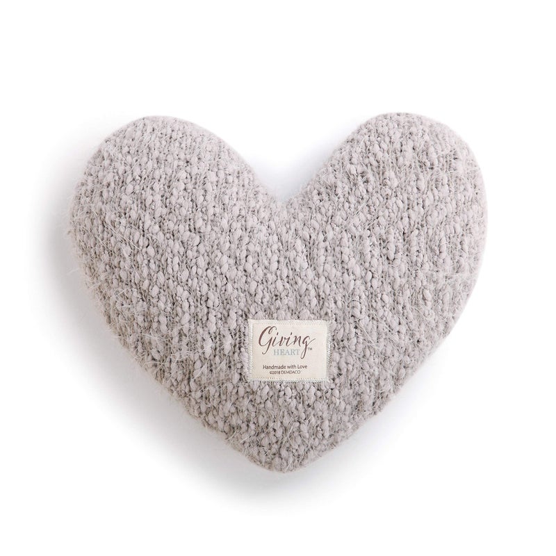 DEMDACO Giving Collection Gray Taupe Weighted Giving Heart Weighted Heart Pillow for Bedding Decorative Throw Pillow Meaningful Gift Idea Handmade Luxurious Soft Cozy 185 lbs - Image 2