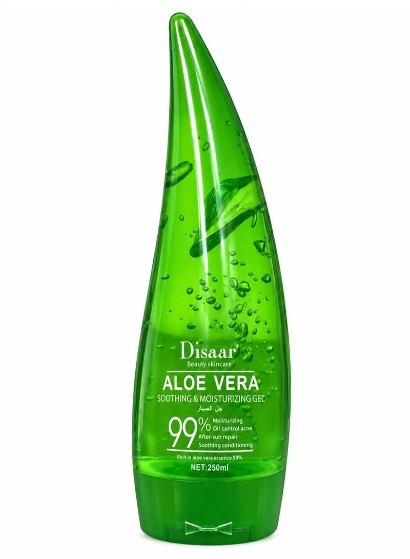 Disaar Aloe Vera Gel 99% Soothing & Moisturizing, Oil Control & After-Sun Repair - 250ml - Image 1