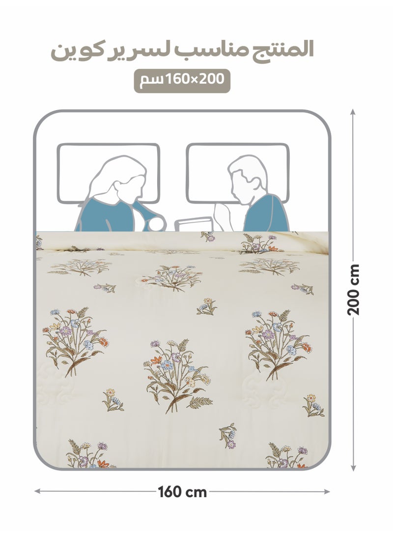 Doona Printed 4-Pcs Queen Comforter Bedding Set Fits 160x200cm -Includes Comforter, Fitted Sheet, Pillow Shams & Pillowcases – Soft Microfiber Fabric with Soft 350 GSm Filling - Image 3