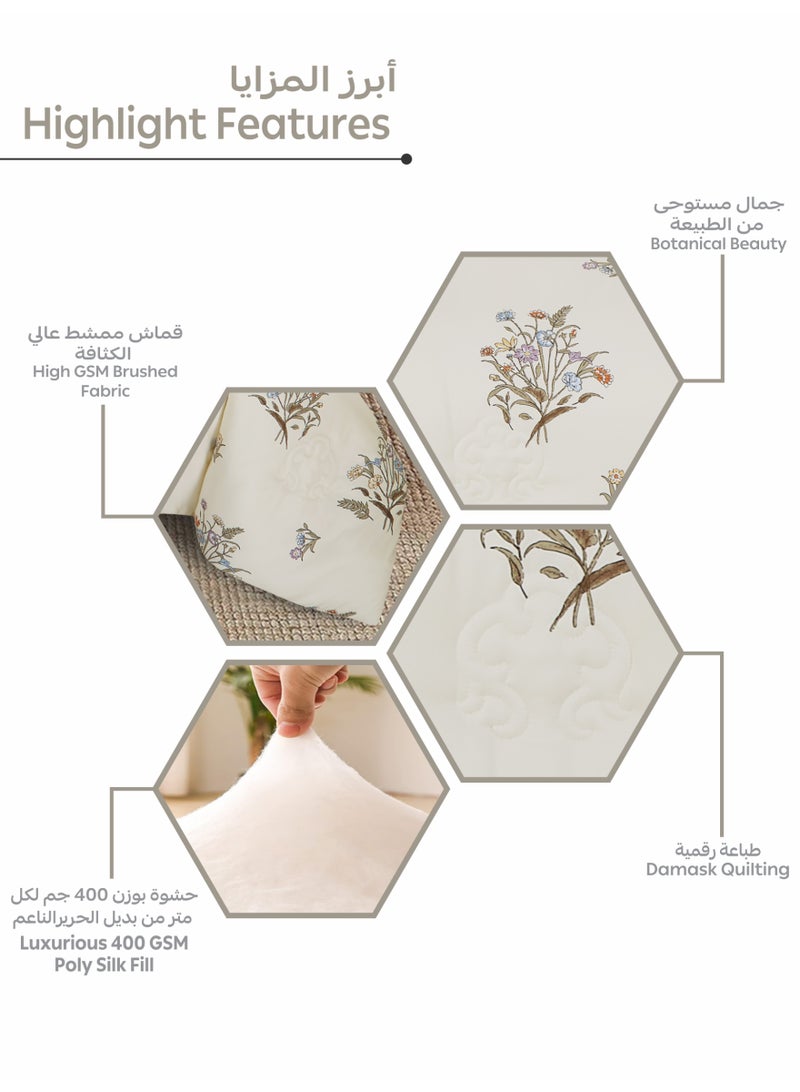 Doona Printed 4-Pcs Queen Comforter Bedding Set Fits 160x200cm -Includes Comforter, Fitted Sheet, Pillow Shams & Pillowcases – Soft Microfiber Fabric with Soft 350 GSm Filling - Image 5