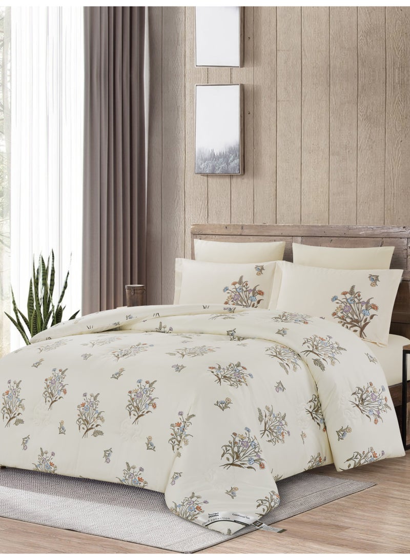 Doona Printed 4-Pcs Queen Comforter Bedding Set Fits 160x200cm -Includes Comforter, Fitted Sheet, Pillow Shams & Pillowcases – Soft Microfiber Fabric with Soft 350 GSm Filling - Image 2