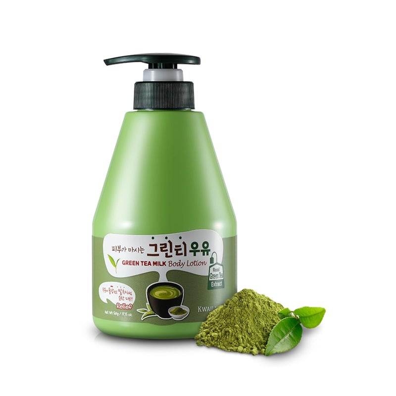 WELCOS KWAILNARA Green Tea Milk Body Lotion  Korean Lotion for Skin Refreshment  Radiance 560 g  1975 Fl oz