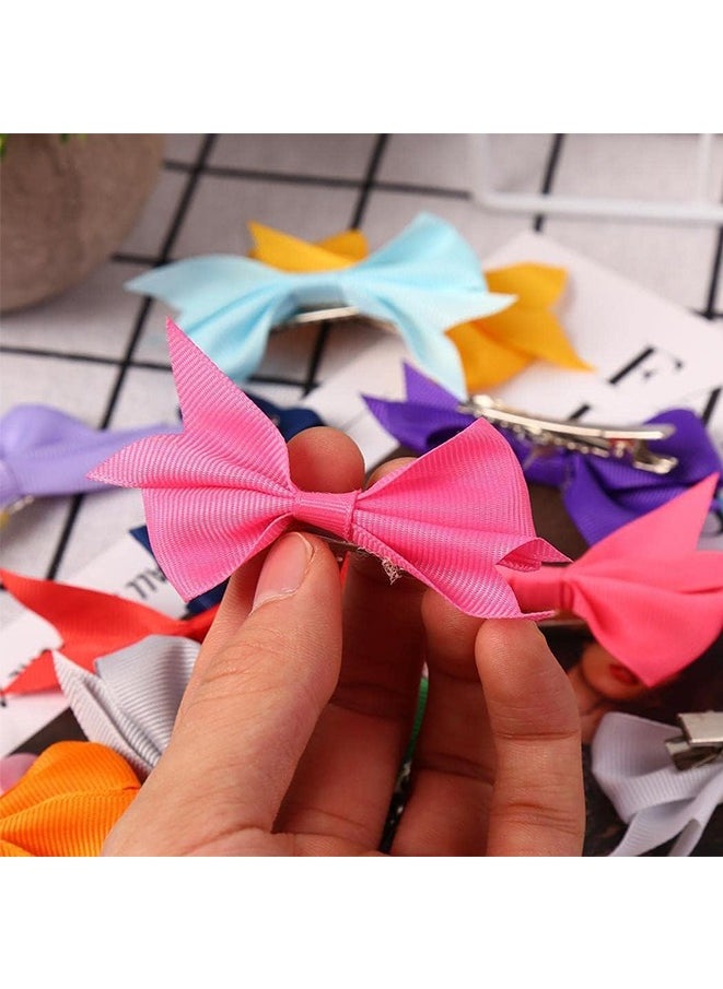 Muyixin - 20pcs Baby Girls Hair Bows Alligator Clips Ribbon Pinwheel Hair Barrettes for Babies Kids Toddlers  3 Inch - Image 1