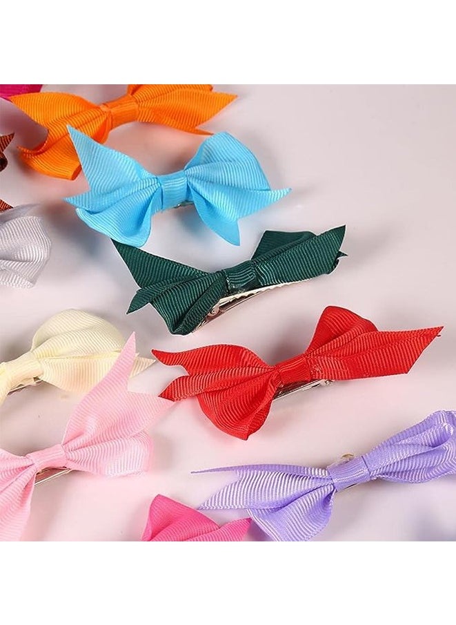 Muyixin - 20pcs Baby Girls Hair Bows Alligator Clips Ribbon Pinwheel Hair Barrettes for Babies Kids Toddlers  3 Inch - Image 1
