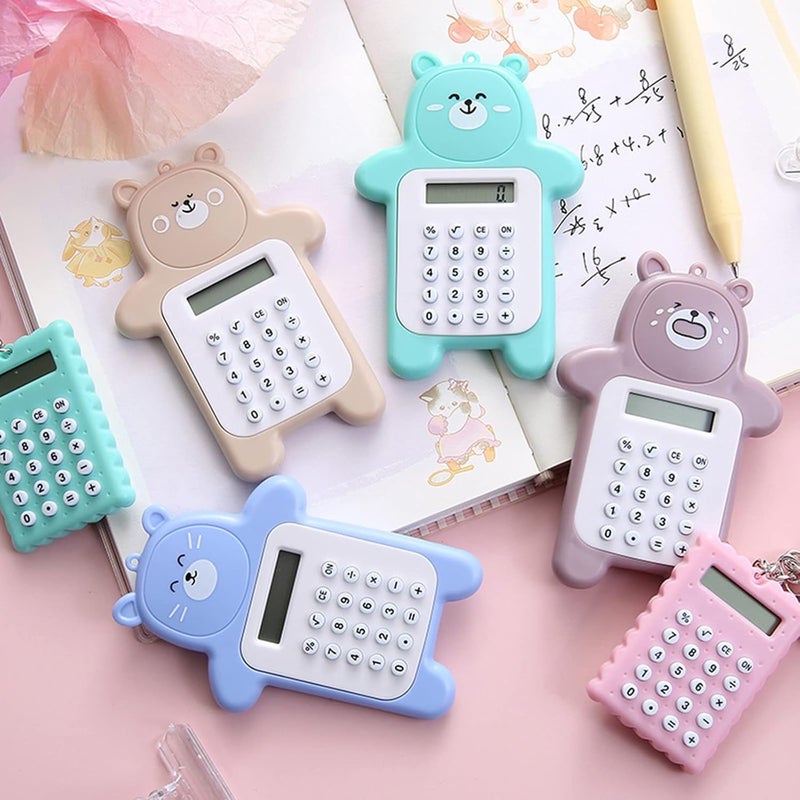 Cartoon Mini Calculator Pocket Calculator 8-Digit LED Display Standard Function Calculator For Kid Student For Key Decor Standard Calculator For Students Middle School Cute Basic Standard Calculator 8 - Image 5