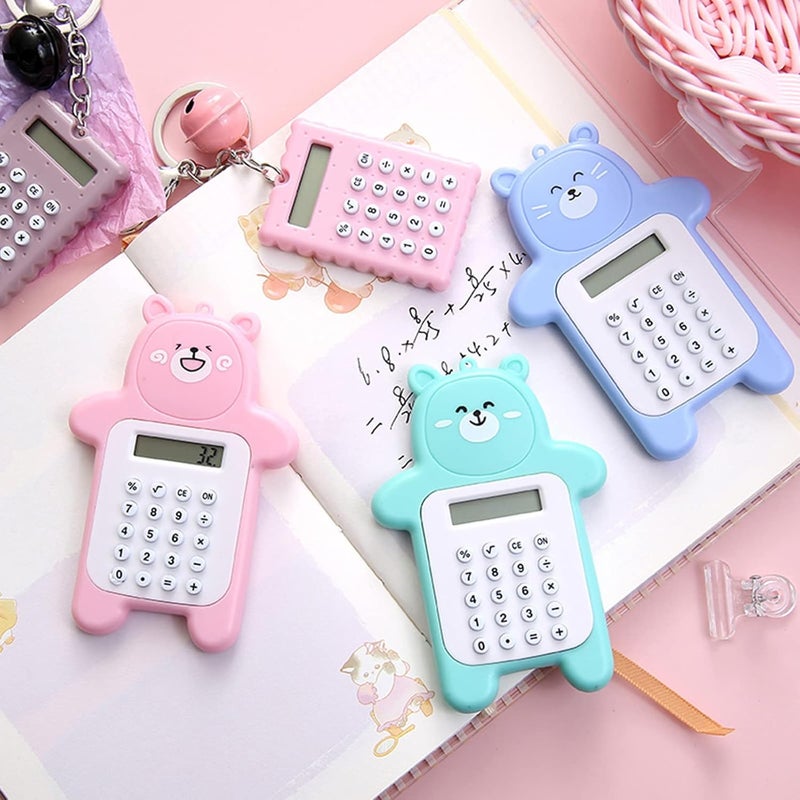 Cartoon Mini Calculator Pocket Calculator 8-Digit LED Display Standard Function Calculator For Kid Student For Key Decor Standard Calculator For Students Middle School Cute Basic Standard Calculator 8 - Image 2