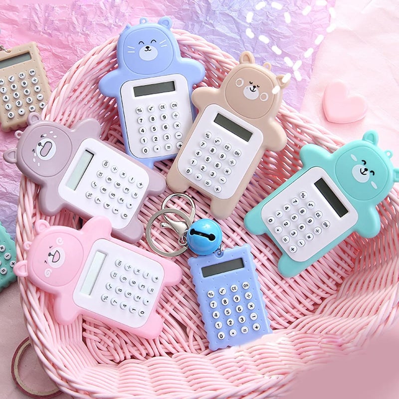 Cartoon Mini Calculator Pocket Calculator 8-Digit LED Display Standard Function Calculator For Kid Student For Key Decor Standard Calculator For Students Middle School Cute Basic Standard Calculator 8 - Image 3