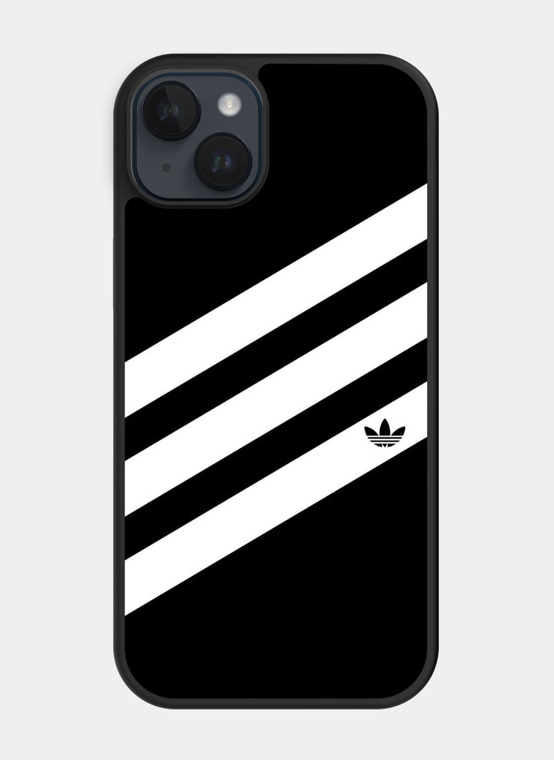 بكسلات كفر ايفون 14 بلس اديداس ابيض اسود - Image 1