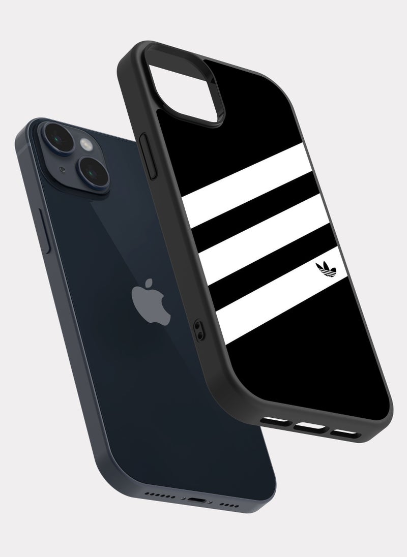 بكسلات كفر ايفون 14 بلس اديداس ابيض اسود - Image 2