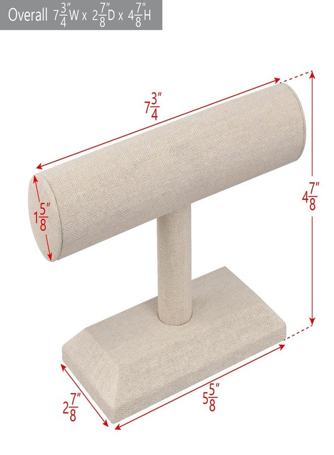 MOOCA Linen Covered Wood Jewelry Display, Jewelry Stand, Bracelet Holder Display, Watch Stand, Bracelet Stand, Tan Linen - Image 2