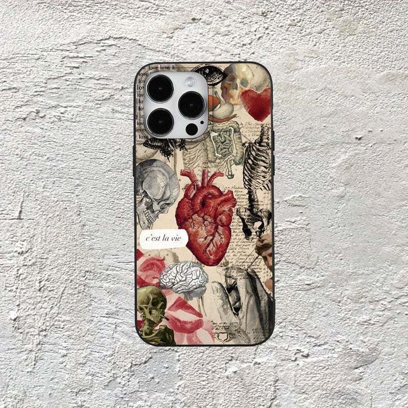 غلاف هاتف لـ iPhone 7 Plus و 8 Plus ألوان متنوعة 1 تصميم ممتع على شكل تشريح للقلب مقاوم للصدمات والسقوط ومضاد لبصمات الأصابع حماية كاملة للعدسة - Image 3