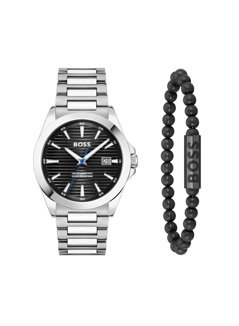 HUGO BOSS Watch Round Analog Men'S Black Case Watch - 1570180 - Image 1