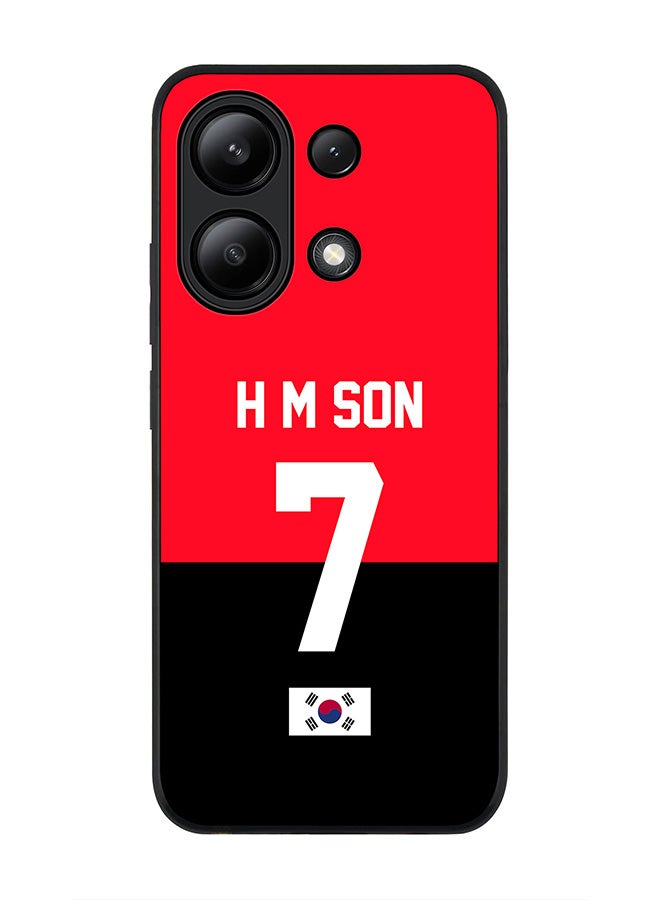 Stylizedd Rugged Black edge case for Xiaomi Redmi Note 13 4G, Slim fit Flexible Cover -  Football Team - South Korea, Player Name - H M Son - Image 1