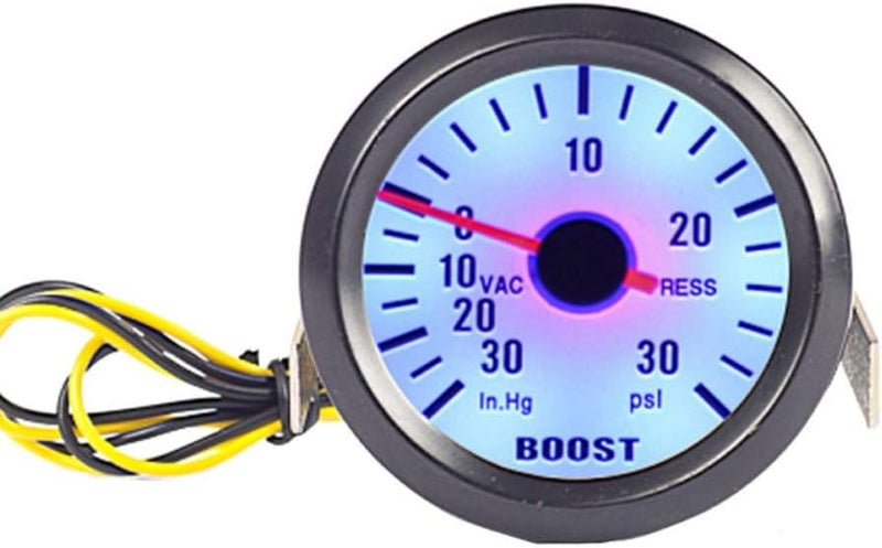 E Support Car 2" 52mm Turbo Boost Gauge Meter Psi Pointer Blue LED Light - Image 1