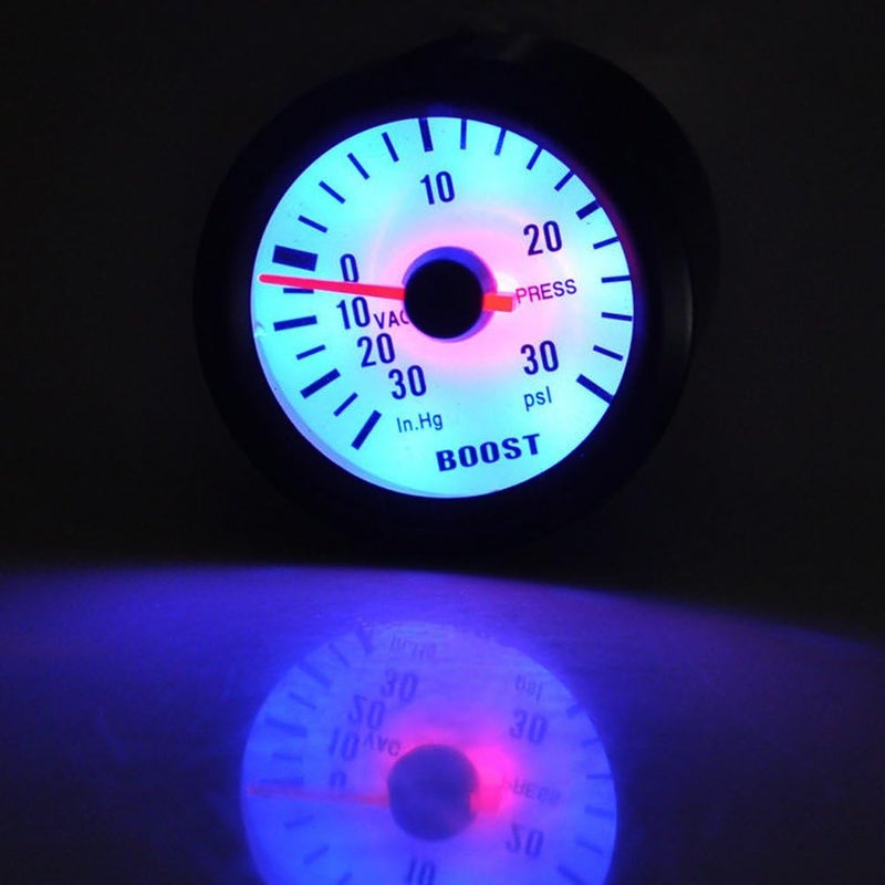 E Support Car 2" 52mm Turbo Boost Gauge Meter Psi Pointer Blue LED Light - Image 3