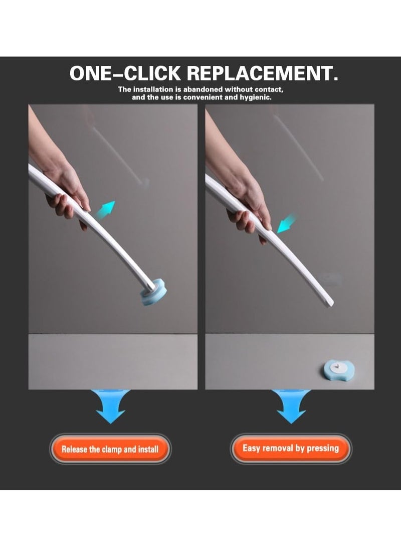 Disposable Toilet Brush, With 16 Toilet Brush Refills Heads Disposable Cleaning System, No Dead Corner Bathroom Wash Set, Wall Mounted Toilet Bowl Cleaner Brush For Bathroom Cleaning