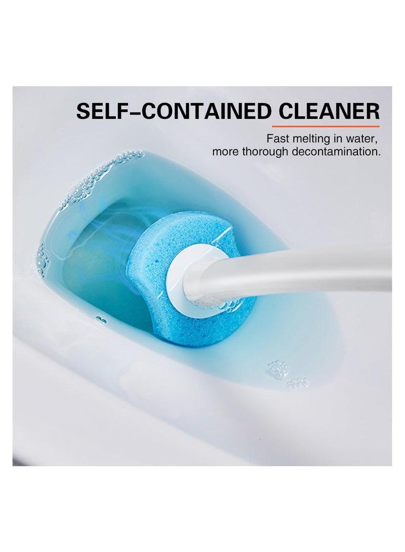 Disposable Toilet Brush, With 16 Toilet Brush Refills Heads Disposable Cleaning System, No Dead Corner Bathroom Wash Set, Wall Mounted Toilet Bowl Cleaner Brush For Bathroom Cleaning