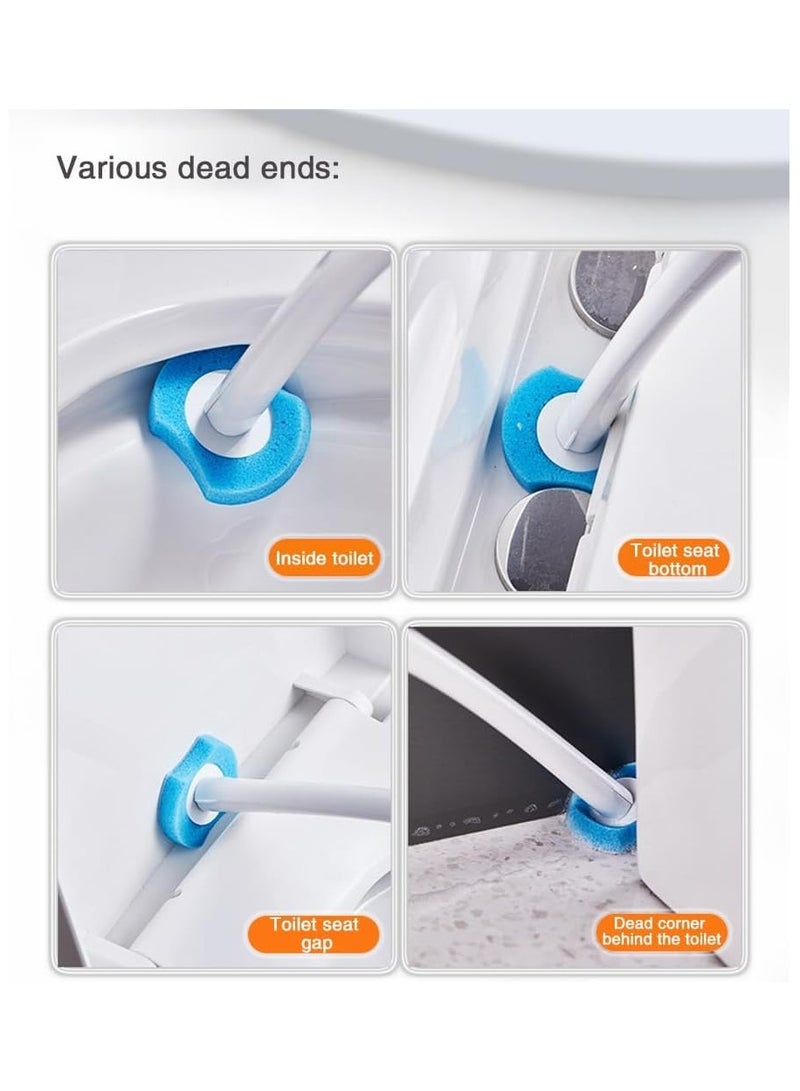 Disposable Toilet Brush, With 16 Toilet Brush Refills Heads Disposable Cleaning System, No Dead Corner Bathroom Wash Set, Wall Mounted Toilet Bowl Cleaner Brush For Bathroom Cleaning