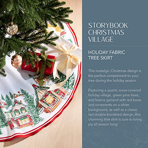 Elrene Home Fashions Storybook Christmas Village Nostalgic Holiday Round Tree Skirt Decoration 48 W x 48 L Multicolor - Image 3