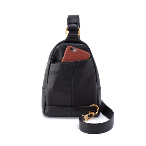 HOBO Fern Leather Hands-Free Sling Bag with Adjustable Strap, Fashionable Style, Room for Wallets and Essentials - Perfect for Traveling, Black - Image 2