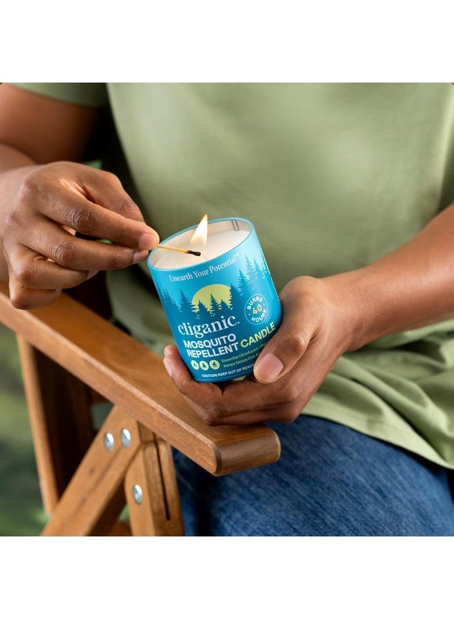 Cliganic Cliganic Natural Mosquito Repellent Candle (9oz, Pack of 2) | Citronella, DEET Free, Essential Oil Infused for Outdoor, Camping | Burns 40 Hours  - Image 2