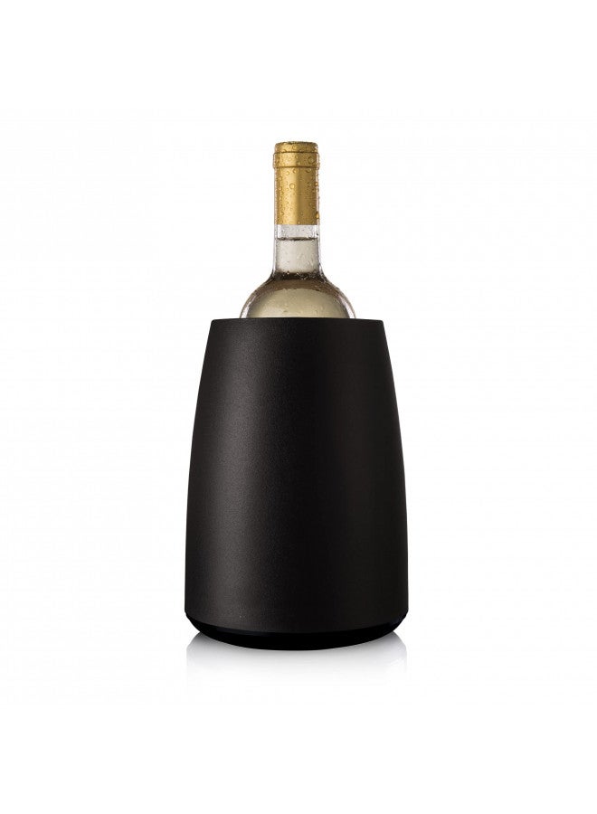 Vacu Vin مبرد النبيذ النشط من فاكيو فين - مبرد زجاجة النبيذ القابل لإعادة الاستخدام - أسود - غلاف مبرد النبيذ لحجم الزجاجات القياسي - مبرد زجاجة النبيذ المعزول للحفاظ على برودة النبيذ - Image 1