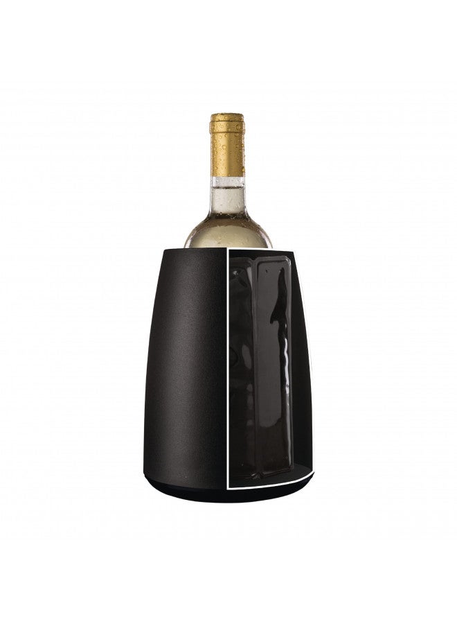 Vacu Vin مبرد النبيذ النشط من فاكيو فين - مبرد زجاجة النبيذ القابل لإعادة الاستخدام - أسود - غلاف مبرد النبيذ لحجم الزجاجات القياسي - مبرد زجاجة النبيذ المعزول للحفاظ على برودة النبيذ - Image 4