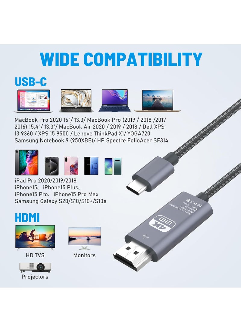 Rock Pow - [Apple MFi Certified] USB C to HDMI Adapter for iPhone 15 to TV  4K@60Hz USB 3.1 Type-C to HDMI for Home Office Thunderbolt 3/4 Compatible with MacBook Pro/Air Mobile Phone iPad Laptop Computer - Image 1