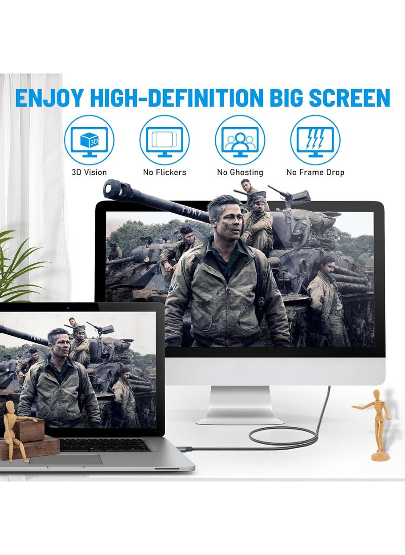 Rock Pow - [Apple MFi Certified] USB C to HDMI Adapter for iPhone 15 to TV  4K@60Hz USB 3.1 Type-C to HDMI for Home Office Thunderbolt 3/4 Compatible with MacBook Pro/Air Mobile Phone iPad Laptop Computer - Image 1